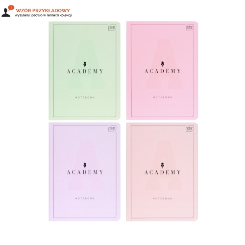 Brulion A5/96 kratka Academy pastel Interdruk 90g