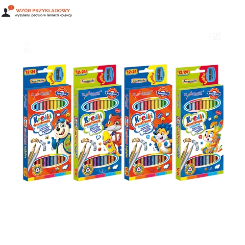 Kredki ołówkowe 12/24kol dwustronne trójkątne Bambino