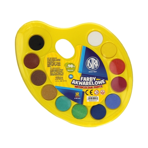 Farby akwarelowa 12kol paletka Astra
