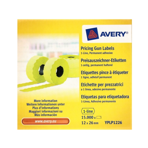 Taśma metkownica 12X26 1rzędowa prosta żółta trwała (10)