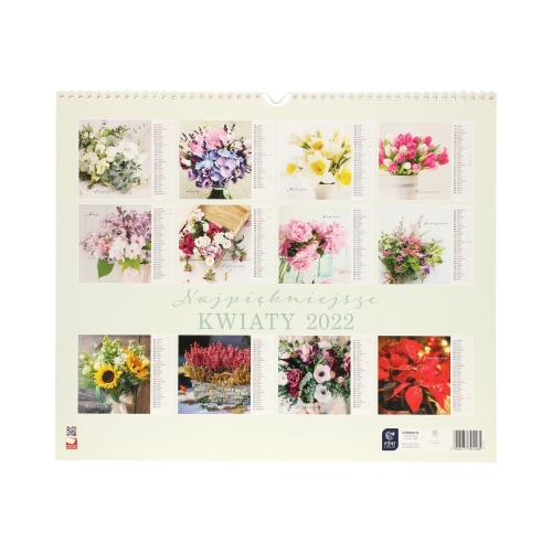 Kalendarz planszowy 33.5x40 Kwiaty Interdruk
