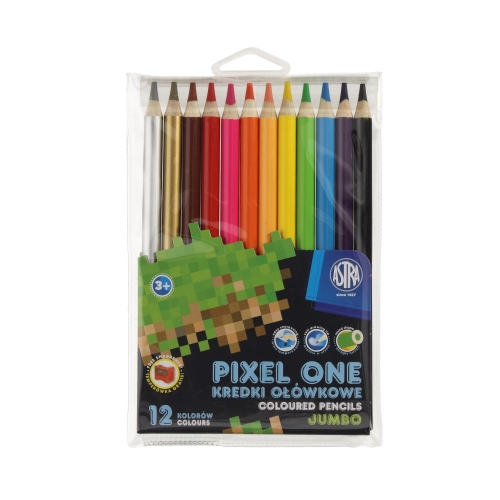 Kredki ołówkowe 12kol Pixel One Jumbo Astra 312221005
