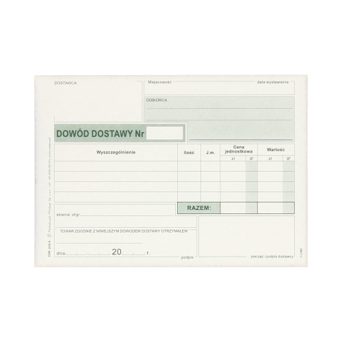 Dowód dostawy A6 MP 315-5