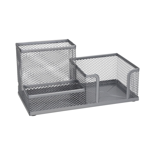 Przybornik biurko srebrny siatka DRect