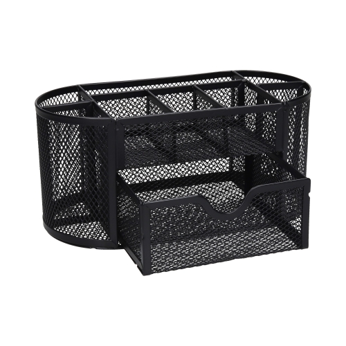 Przybornik biurko 9 komór czarny siatka Taurus