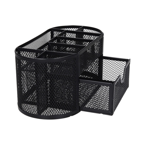 Przybornik biurko 9 komór czarny siatka Taurus