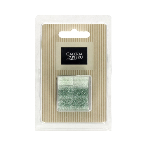 Taśma samoprzylepna 15mmx3mb brokat zielona (2)