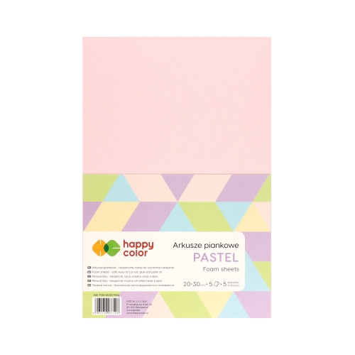Arkusze piankowe A4/5 5kol pastel Happy Color 7130-2030