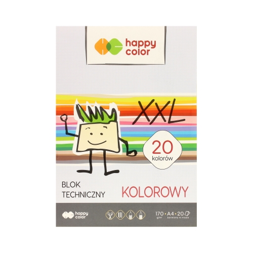 Blok techniczny A4/20 kolor 170g HappyColor