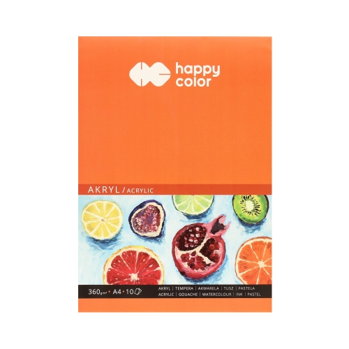Blok do farb akrylowych A4/10 360g Happy Color
