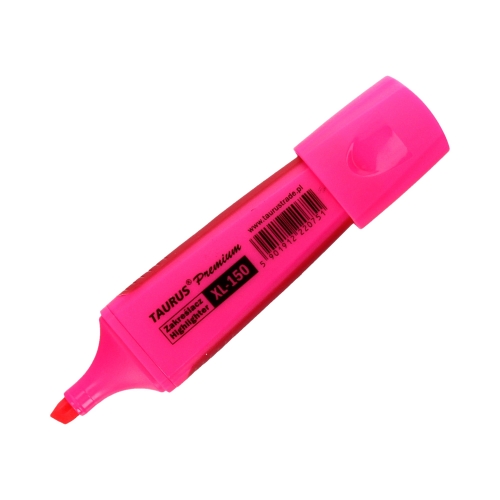 Zakreślacz różowy 1-5mm uchwyt gumowy Taurus XL-150