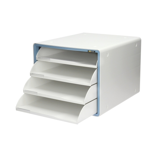 Szafka na dokumenty 4-szuflady otwarta plastik Yellow One niebieska