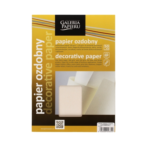 Karton ozdobny A4 110g Laid beżowy (50)