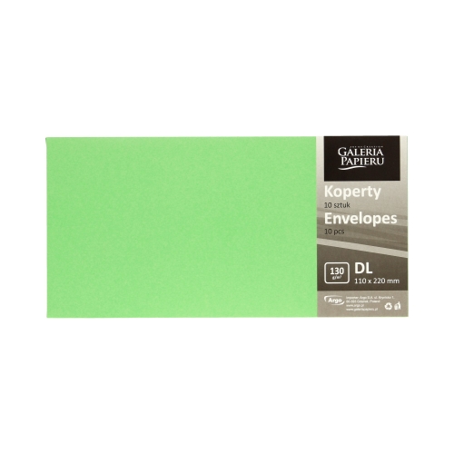 Koperty DL Gładkie zielone satynowe 130g (10)