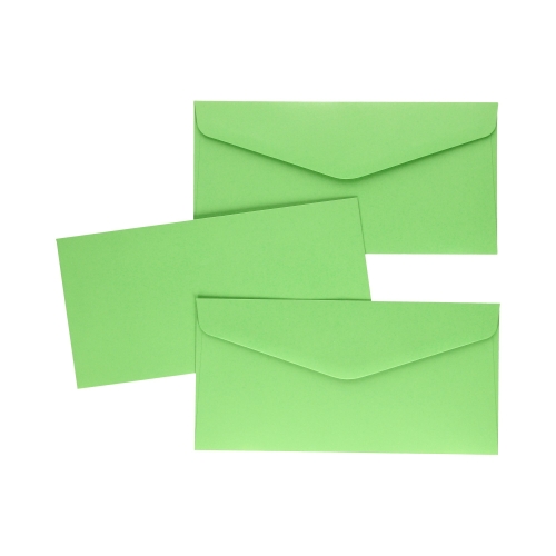 Koperty DL Gładkie zielone satynowe 130g (10)