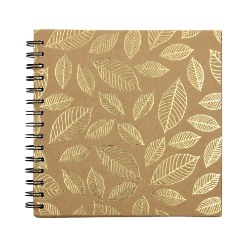 Album spirala 20x20/30 złote liście 180g HappyColor
