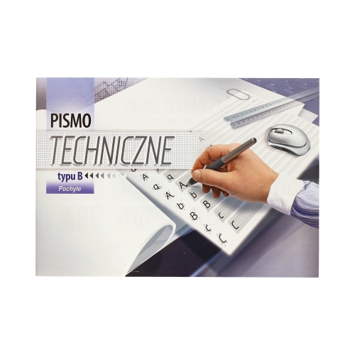 Blok ćwiczymy pismo techniczne pochyłe typ B Kreska
