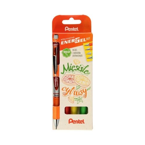 Zestaw pióro kulkowe BL77 4kol Mięsiste Cytrusy Pentel