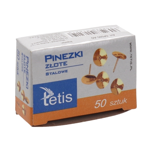 Pinezki tablicowe złote (50) Tetis