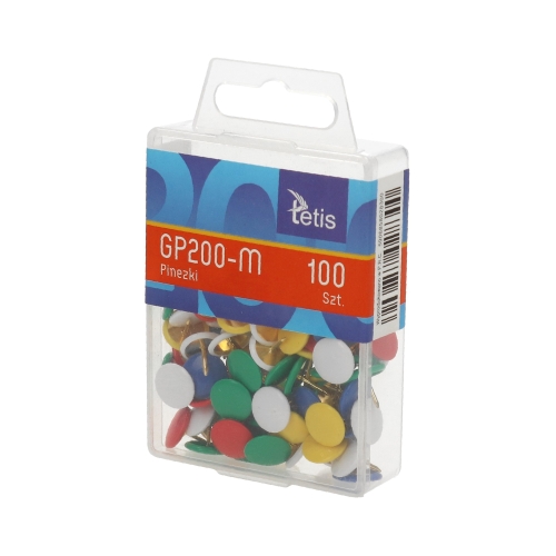 Pinezki tablicowe kolorowe (100) Tetis