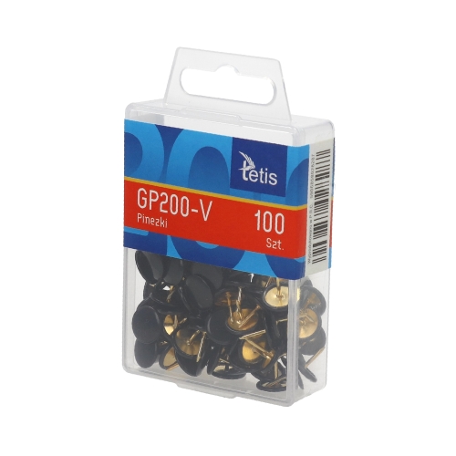 Pinezki tablicowe czarne (100) Tetis