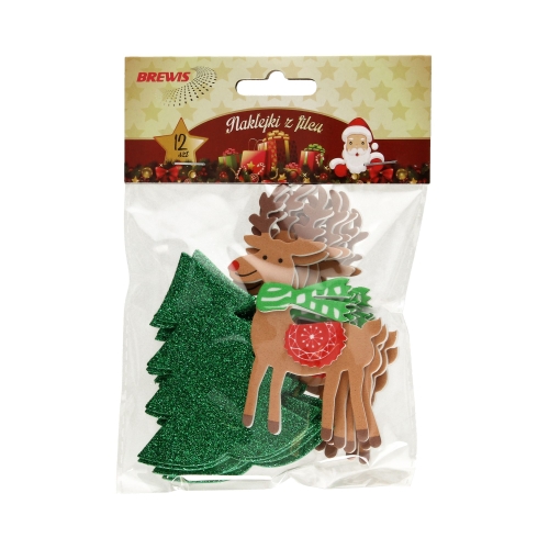 Naklejka ozdobna pianki Renifery Brewis PVX28 - 12szt.
