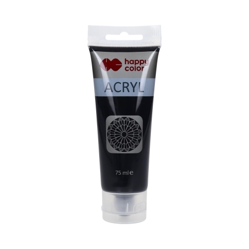 Farba akrylowa 75ml czarna Happy Color