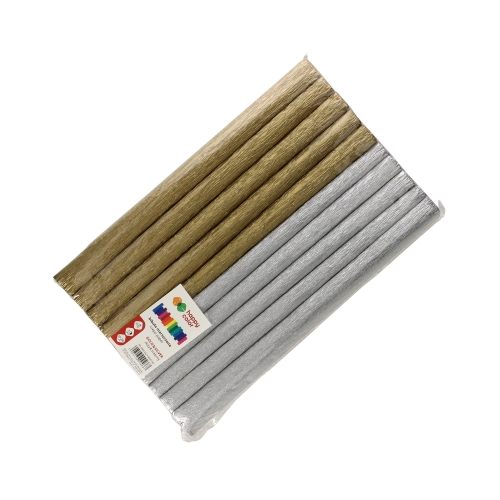 Bibuła marszczona złota/srebrna 25x200 Happy Color - 10szt.