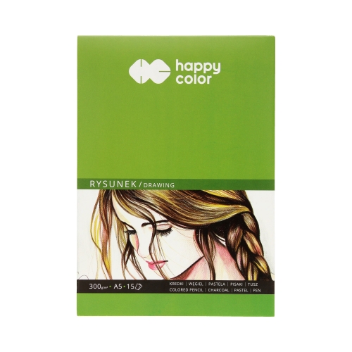 Blok rysunkowy A5/15 śnieżnobiały 300g Happy Color