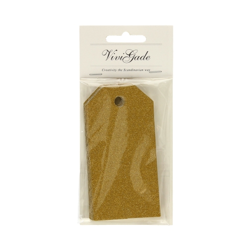 Zawieszki do prezentów brokatowe złote (15) YR50996