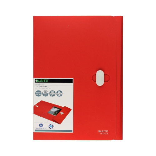 Teczka klip A4 czerwona zamykana Recycle Leitz