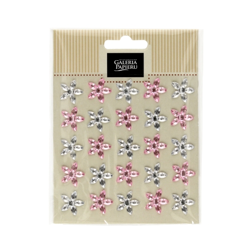 Kryształki samoprzylepne różowe Kwiaty (25)