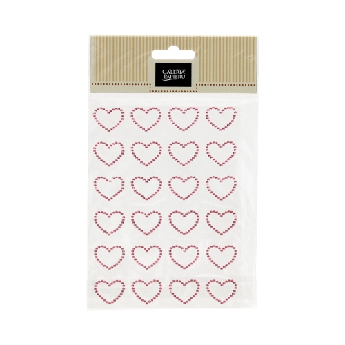 Kryształki samoprzylepne różowe Serca (24)