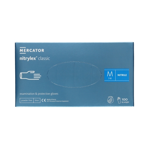Rękawice nitrylowe bezpudrowe M niebieskie Nitrylex (100)