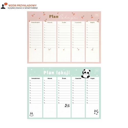 Plan lekcji Girls A4 B&B - mix wzorów dziewczęcych