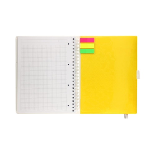 Kołonotatnik A4/80 kratka żółty Wow BeMobile Leitz