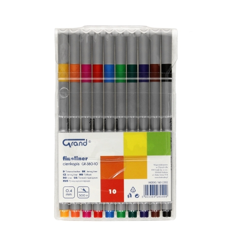 Cienkopis 0.4mm 10kol Grand GR380