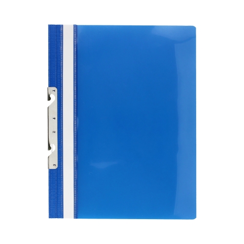 Skoroszyt sztywny/perfora A4/PP niebieski metal/zawiesz