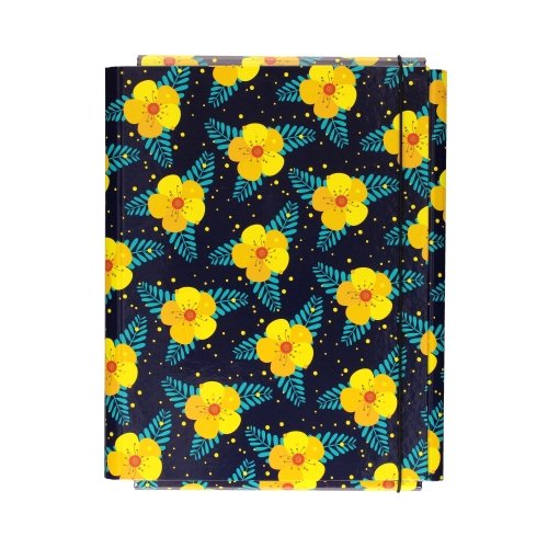 Teczka skrzydłowa gumka A4 40mm Kwiatki T0101