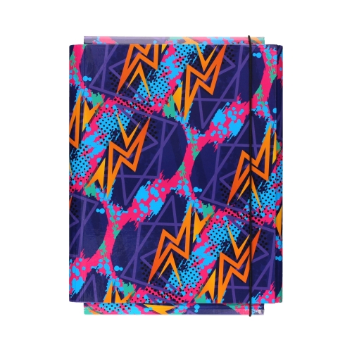 Teczka skrzydłowa gumka A4 40mm Zygzaki T0105