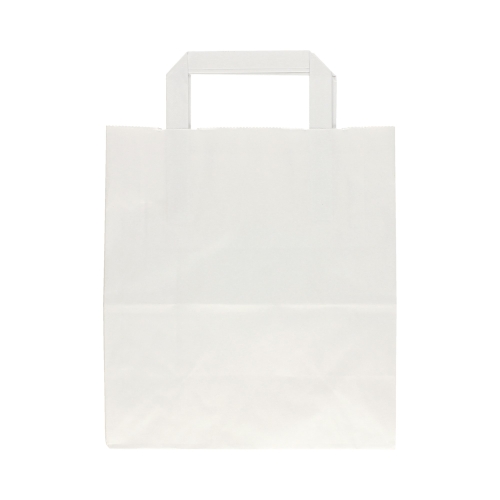 Torba papierowa 220x110x240 biała uszy płaskie