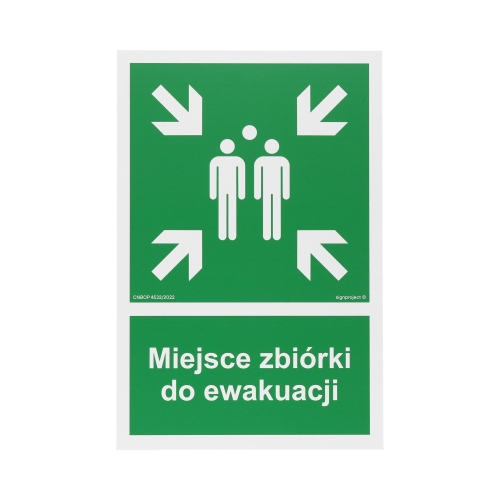 Znak Miejsce zbiórki do ewakuacji 200x300 PN AF007