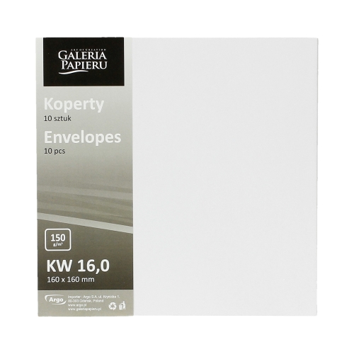 Koperty 160x160 gładkie białe 150g - 10 szt. w opak.
