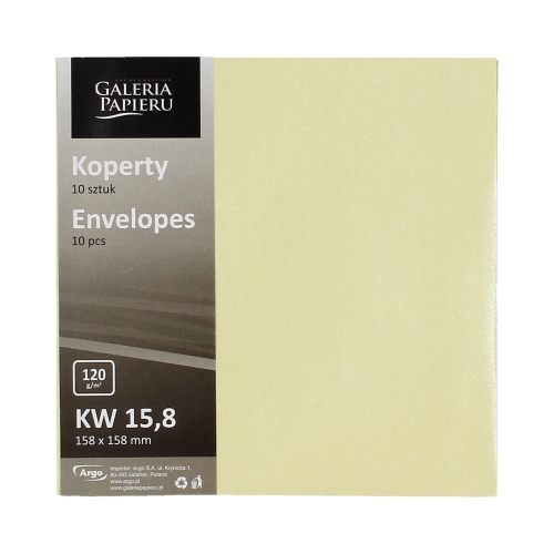 Koperty 158x158 kremowe Millenium 120g - 10 szt. w opak.