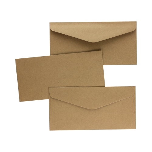 Koperty DL ciemnobeżowe Kraft 120g - 10 szt. w opak.