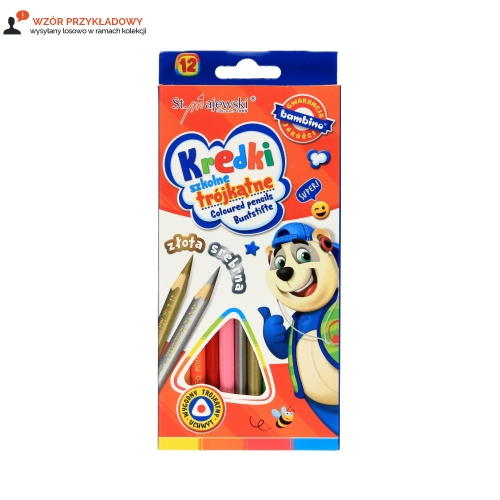 Kredki ołówkowe 12kol 18cm trójkątne Bambino