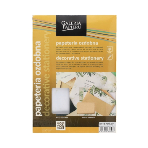 Papeteria A4 Flora/20 DL/10 Nature ciemny beż