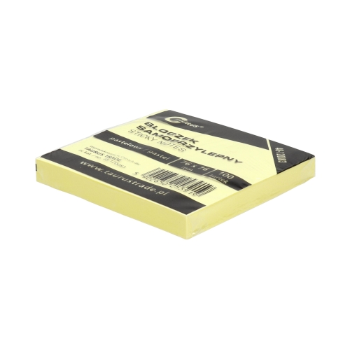 Karteczki samoprzylepne 76x76/100 żółte pastel Taurus