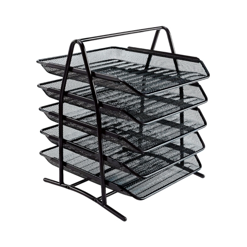 Półka na dokumenty siatka czarny 5szuflad Grand GR071