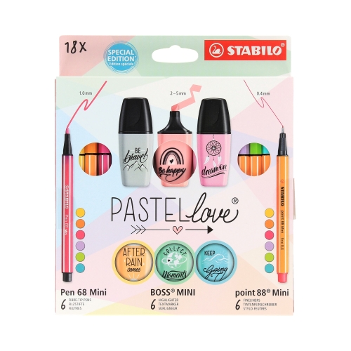 Zestaw cienkopisy / flamastry/ zakreślacze Pastellove (18) Stabilo Point 77/5-8-5